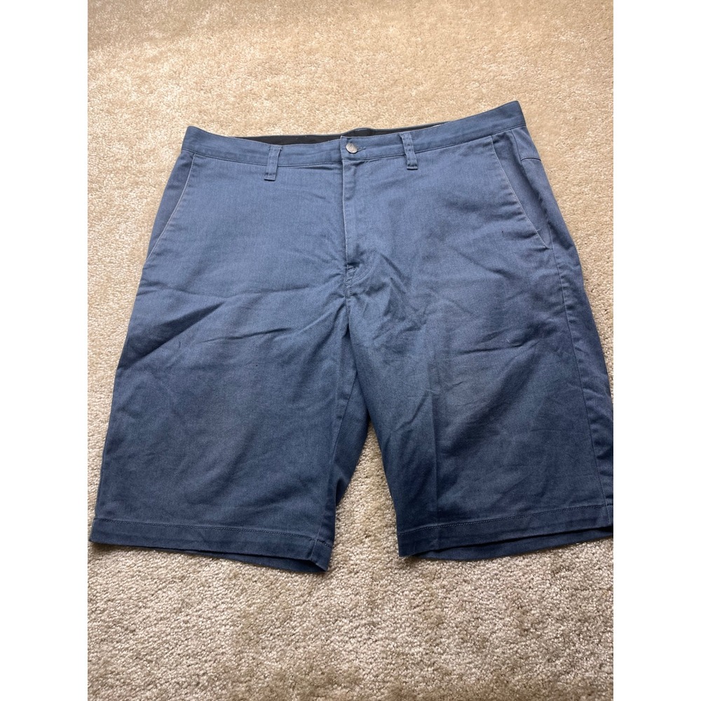 Volcom Frickin Modern Stretch Chino Shorts Mens 36 Blue Grey Skater Casual